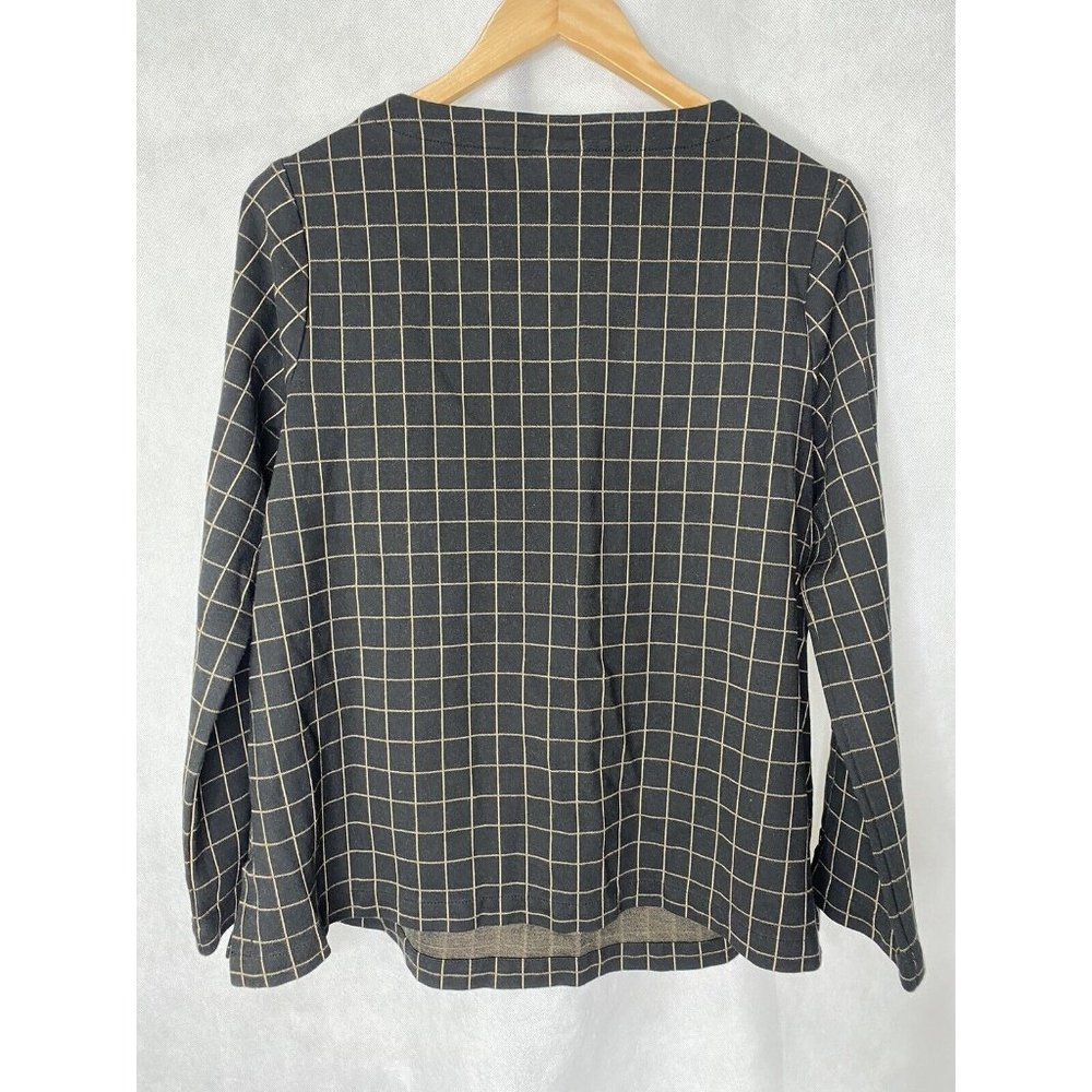 J Jill Womens Pullover Top Blouse Tunic Black Tan Viscose Nylon Spandex 1X - Picture 5 of 12